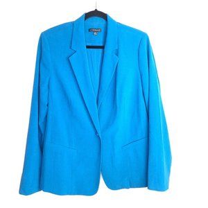 🌮 Lane Bryant blue single button blazer lined EUC